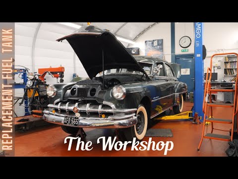 Installing the replacement fuel tank – 1950 Pontiac Chieftain Silver Streak / ep236
