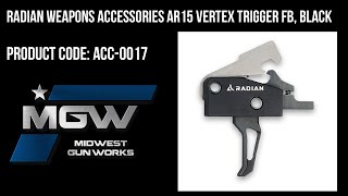 Radian Weapons Accessories AR15 Vertex Trigger FB, Black - Part# ACC-0017