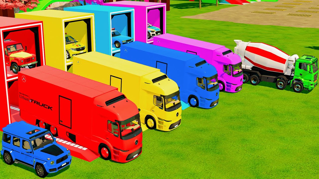 ALL COLOR OF POLICE CARS, FIRE DEPARTMENT and AMBULANCE EMERGENCY VEHICLES TRANSPORTING! FS22