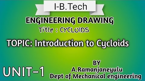 Introduction to Cycloidal curves