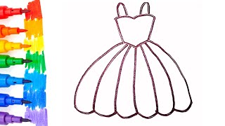 HOW TO DRAW DRESS | Easy drawing for kids #coloring #dress #dressdrawing