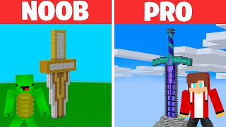 MIKEY vs JJ Family  Noob vs Pro: Titanic Sword Build Challenge in Minecraft