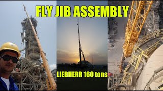 HOW TO INSTALL FLY JIB | FLY JIB ASSEMBLY LIEBHERR #liebherr #mobilecrane #crane