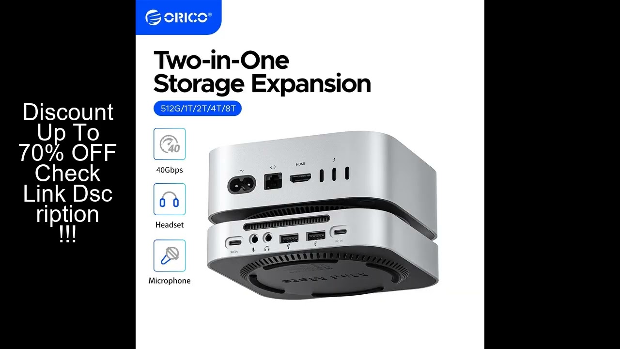 ORICO 40G MiniMate USB HUB Docking Station for Mac Mini M4 M4 Pro M.2 NVMe 512G 1T 2T Portable Mobil