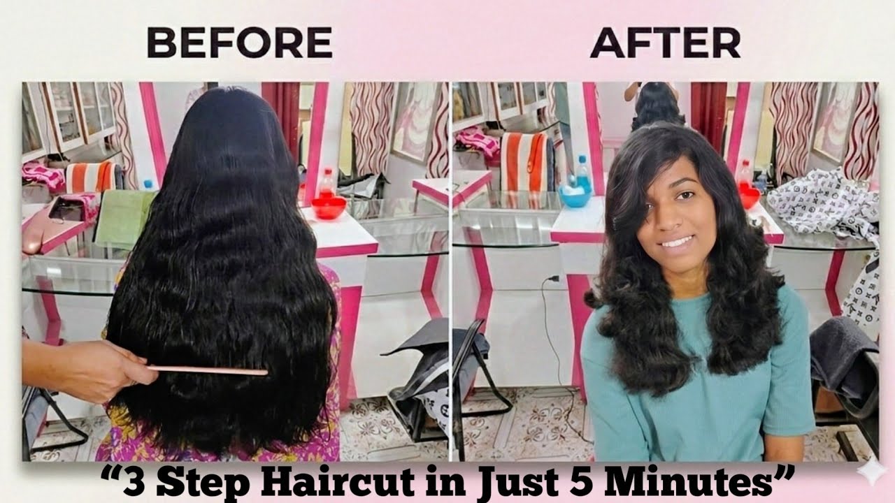 3 Step Haircut For Long Hair | Step Cut for Girls | U Cut Hairstyle for Thin Hair