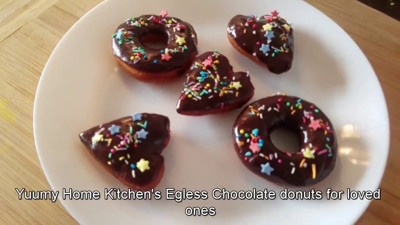 Eggless Chocolate donuts in Telugu with English sub YouTube