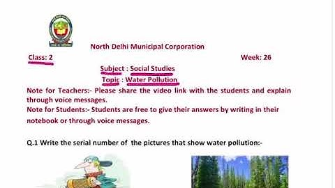 class 2 SST | water pollution | week 26 | FirstStep | worksheet Solution 18.12.20