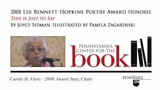 2008 Lee Bennett Hopkins Poetry Award Honoree - Joyce Sidman