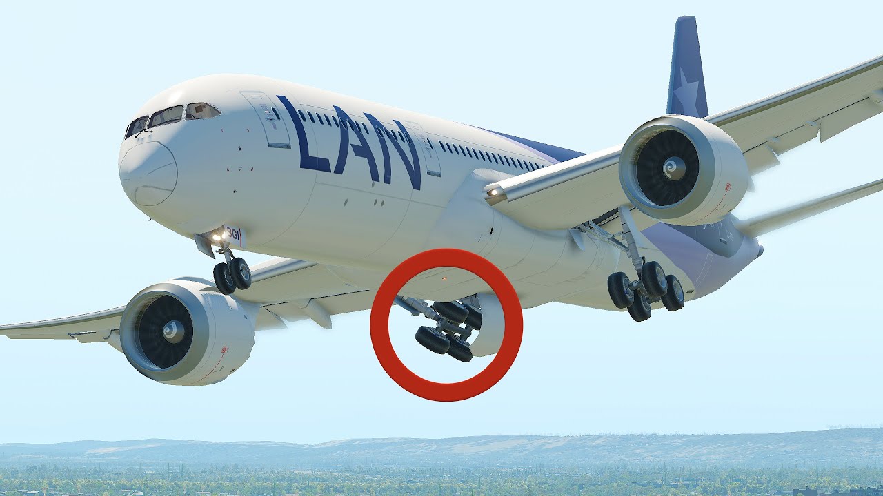 B787 Emergency Landing With Broken Right Landing Gear [XP11] YouTube