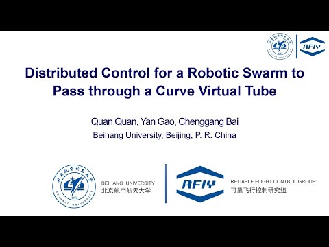 Distributed Control for a Robotic Swarm to Pass through a Curve Virtual Tube