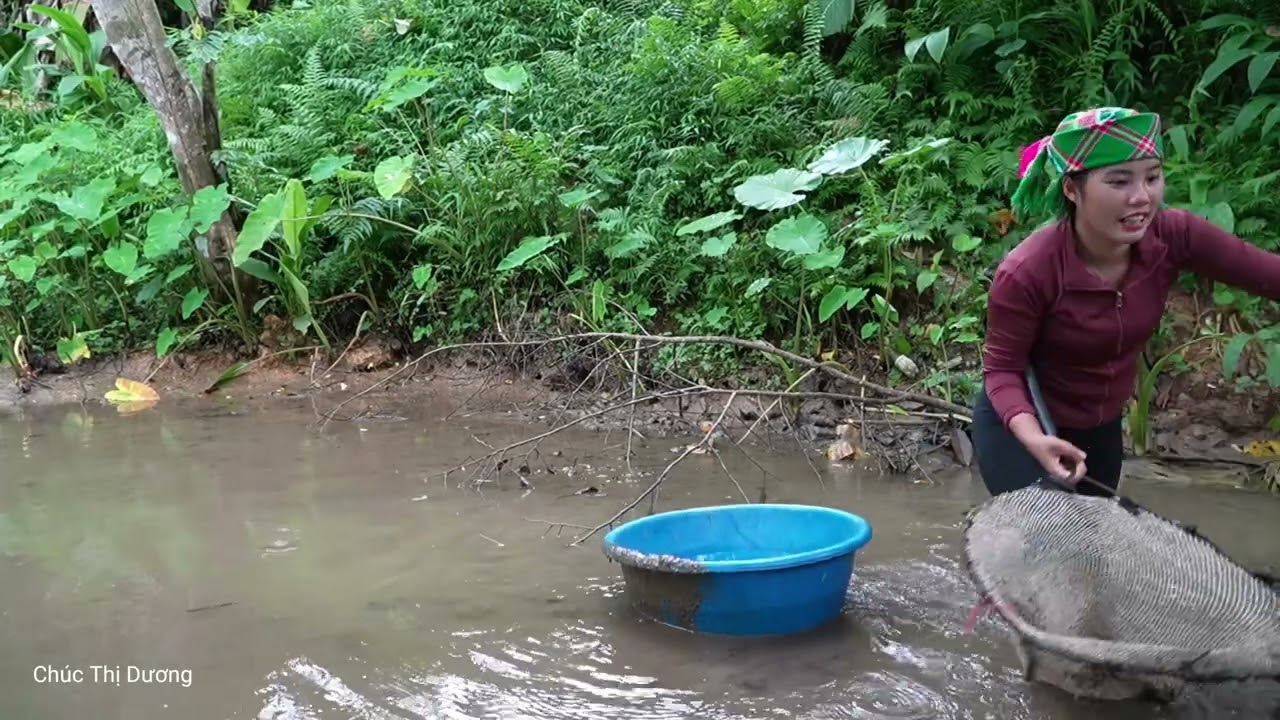 Catching Giant Fish Together: Blocking Water and Selling Fish at the Market with My Daughte