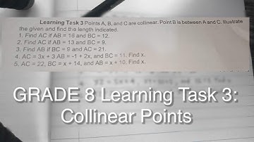GRADE 8 Learning Task 3: Collinear Points