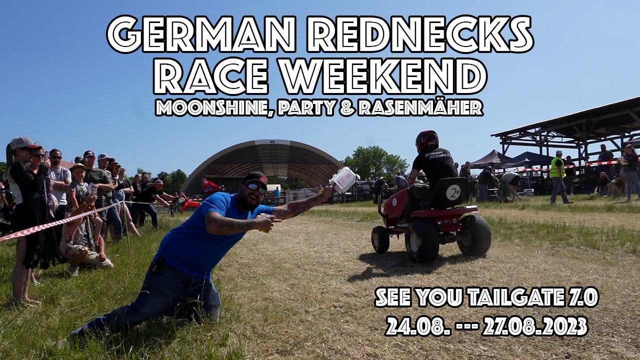 LIVE vor Ort, beim ersten German Rednecks Race Weekend Rasenmäher