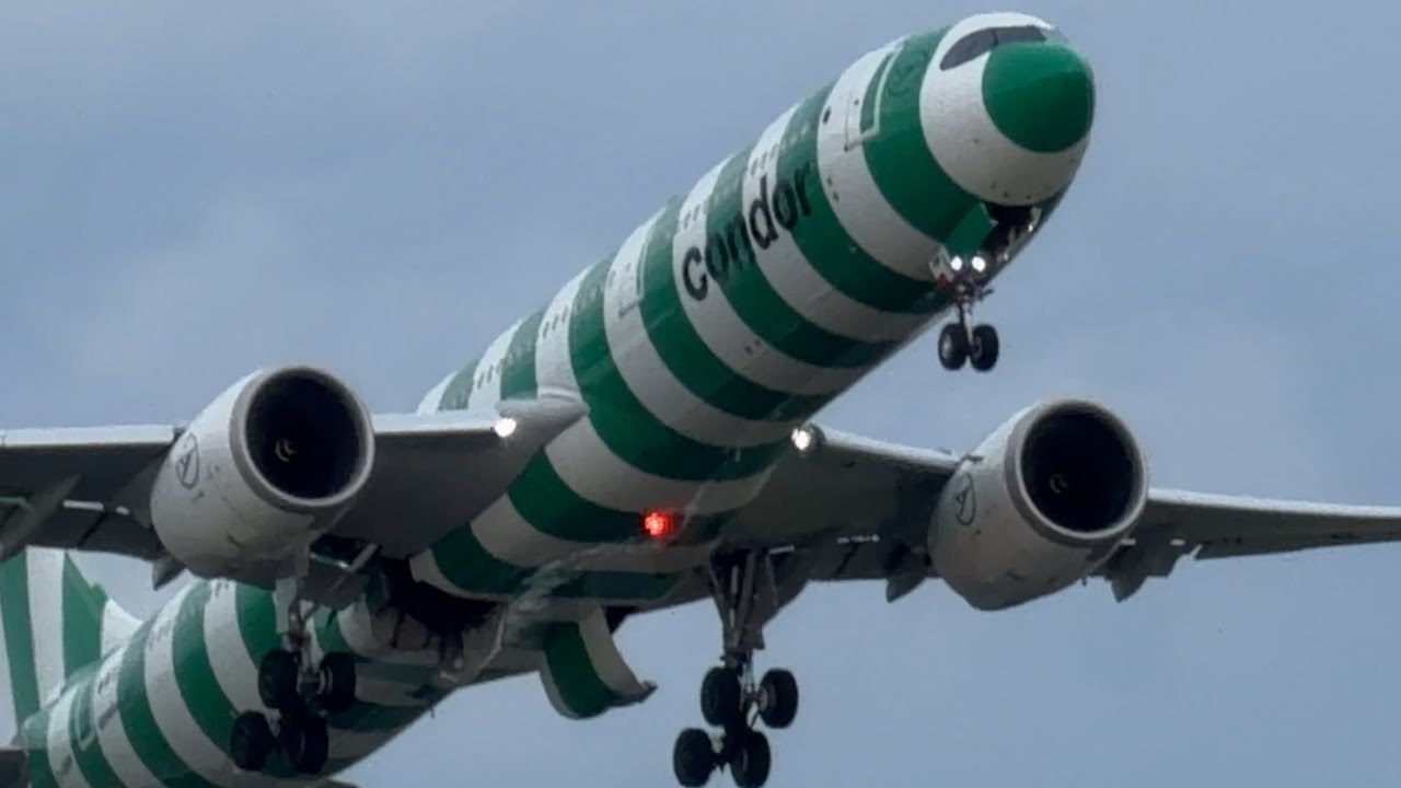 AIRBUS A33-941 CONDOR GREEN ISLAND LIVERY FROM AMSTERDAM TO NEW YORK TAKE-OFF SCHIPHOL AIRPORT DANRM