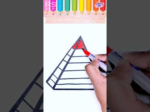 How to draw A Rainbow Pyramid Drawing for kids art viral shortsfeed youtubeshorts shorts short
