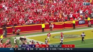 Patrick Mahomes Connects with Mecole Hardman on 83 yard touchdown Ravens Vs Chiefs