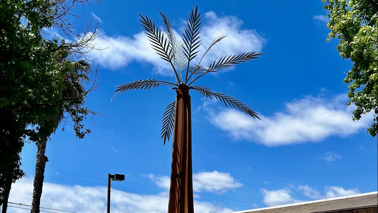 Palm Tree Public Sculpture, Metal Palm Tree by Alex Gall Artworks YouTube