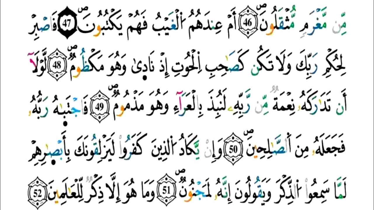 الثمن 4 من الحزب 57 - سورتا القلم والحآقة - مكررة كل آية خمس مرات للحفظ - بصوت ياسين الجزائري .