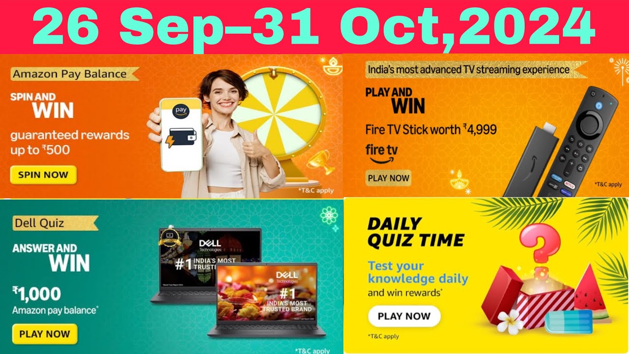 Amazon Fire TV streaming Experience Quiz Answers Today, Amazon Dell ...