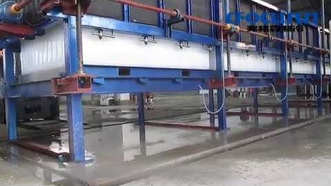 Direct block ice machine with automatic forklift system---Live Video