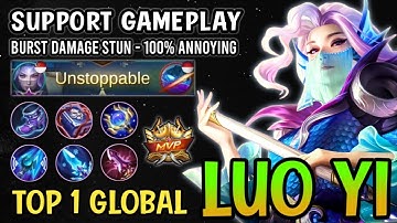 Luo Yi Gameplay Support Build!! Top 1 Global Luo Yi Best Build 2021 - Mobile Legends