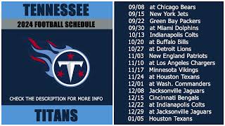 2024 Tennessee Titans Football Schedule