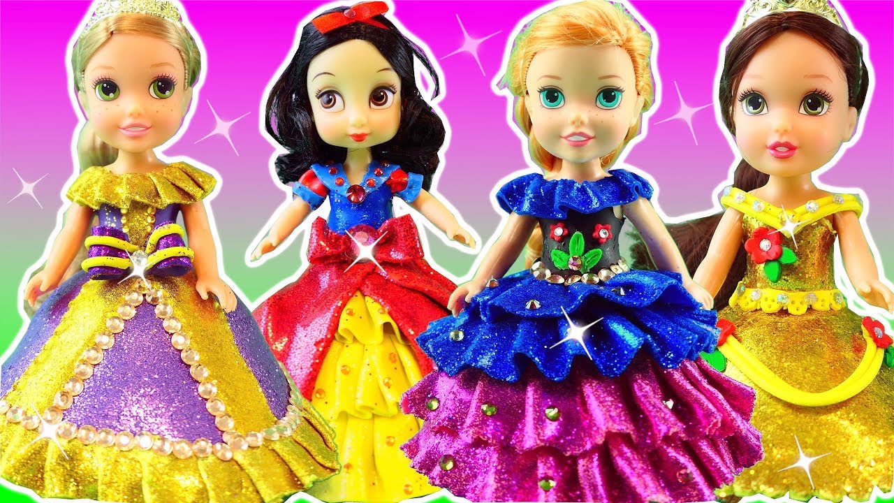 How to make Disney Princess Play Doh Sparkle Dresses? YouTube