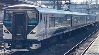 【ジョイント音最高！】E257系2000番台ｵｵNA-12編成が回送電車として大宮駅10番線に到着停車するシーン（回3157M）2023.1.20