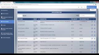 eMuniManagement Settings: Edit Fee Schedule