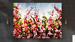 ART flowers painting for beginners NO SKILLS NEEDED FOR THIS Completely easy Ideas on canvas