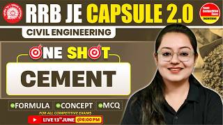 Cement | Cement PYQ's | One Shot | RRB JE 2025 CBT 2 | Civil Engineering | Harshna Verma