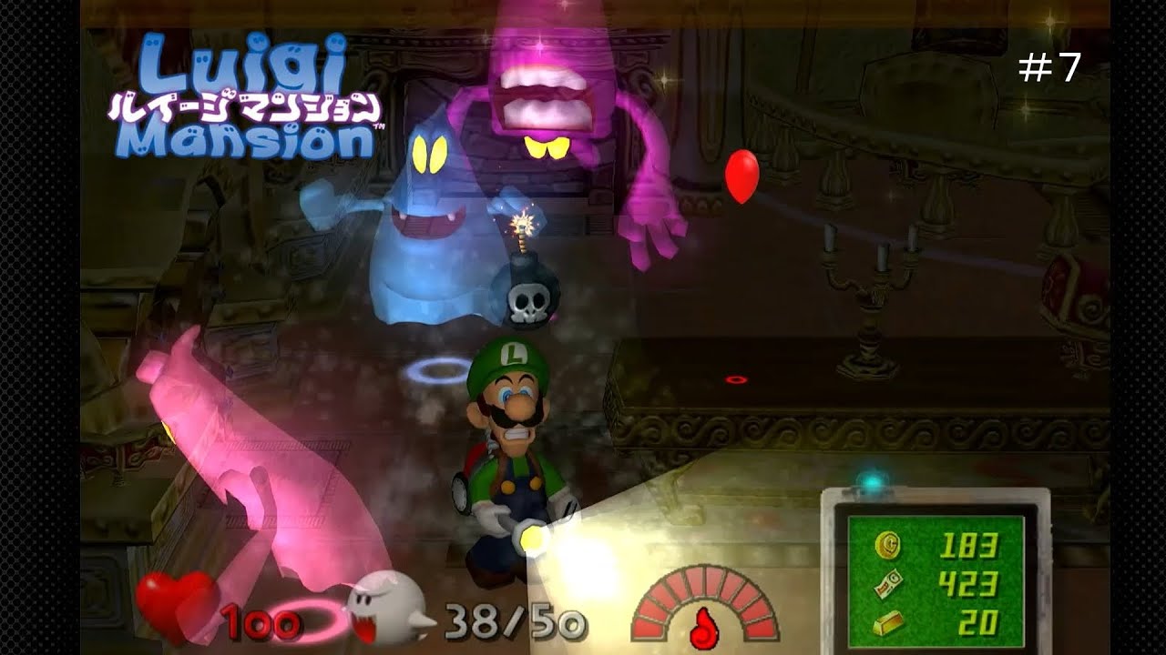 ルイージマンション　＃７　【扉の無い密室に閉じ込められて大量のお化けに追いかけられるルイージくん😱】
