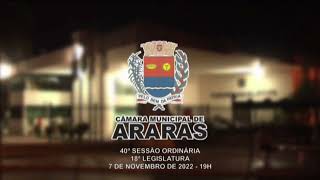 40ª Sessão Ordinária - Câmara Municipal de Araras