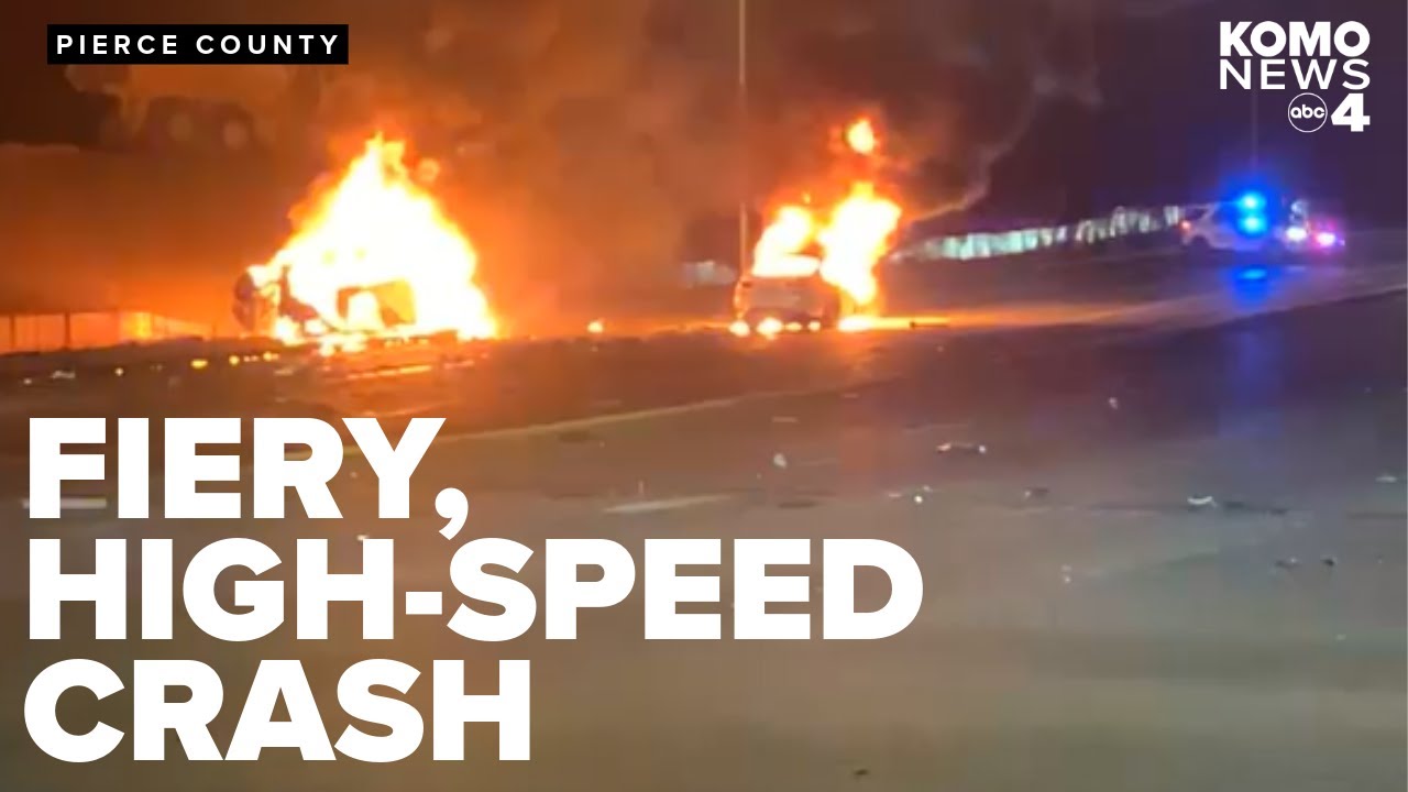 2 drivers killed in fiery high-speed car crash in Pierce County - YouTube