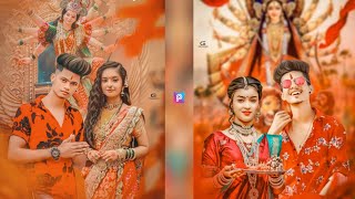 Durga puja editing tutorial | Navratri puja editing | PicsArt editing screenshot 1