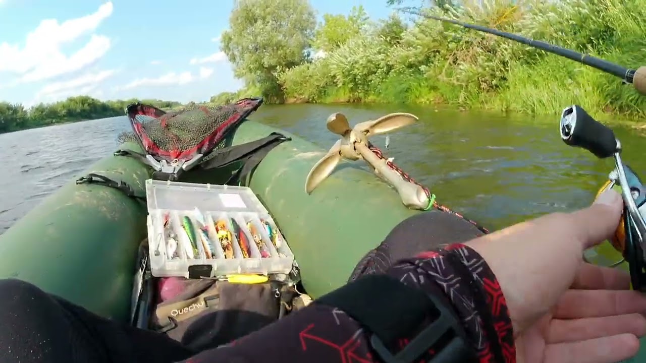 7.Сплавляюсь на пакрафте по Днепру и ловлю щуку. Город Быхов, Беларусь