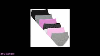 Annyison Women Panties 1/4/5 Pack, Soft Cotton High Waist Breathable Solid Color screenshot 2