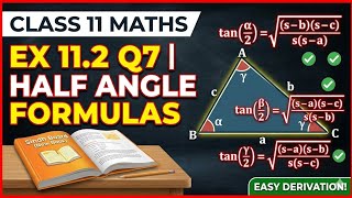 Class 11 Maths Ex 11.2 Q7 Sindh Board | Half Angle Formulas of Tangents