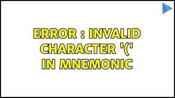 Error : Invalid Character 