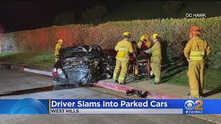 Bentley Careens Into Several Parked Cars In West Hills, Leaves Trail Of Damage