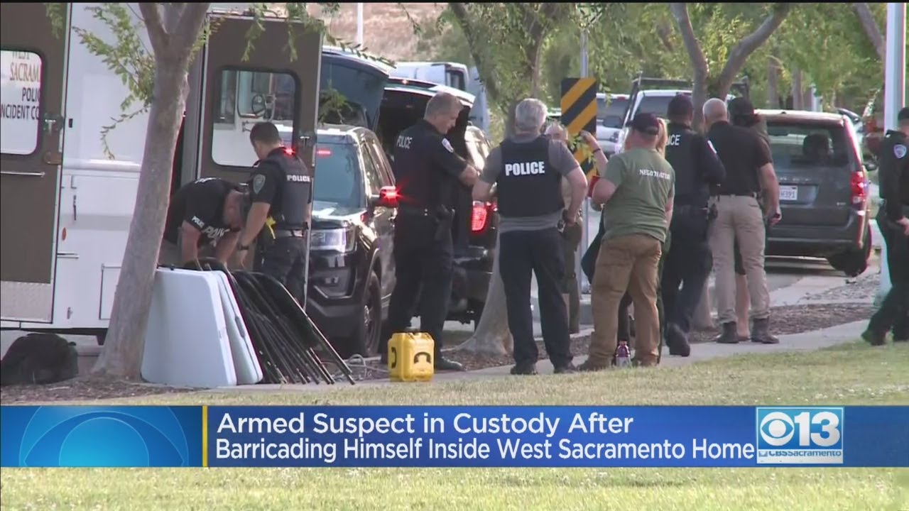 West Sacramento Barricaded Suspect Taken Into Custody - YouTube