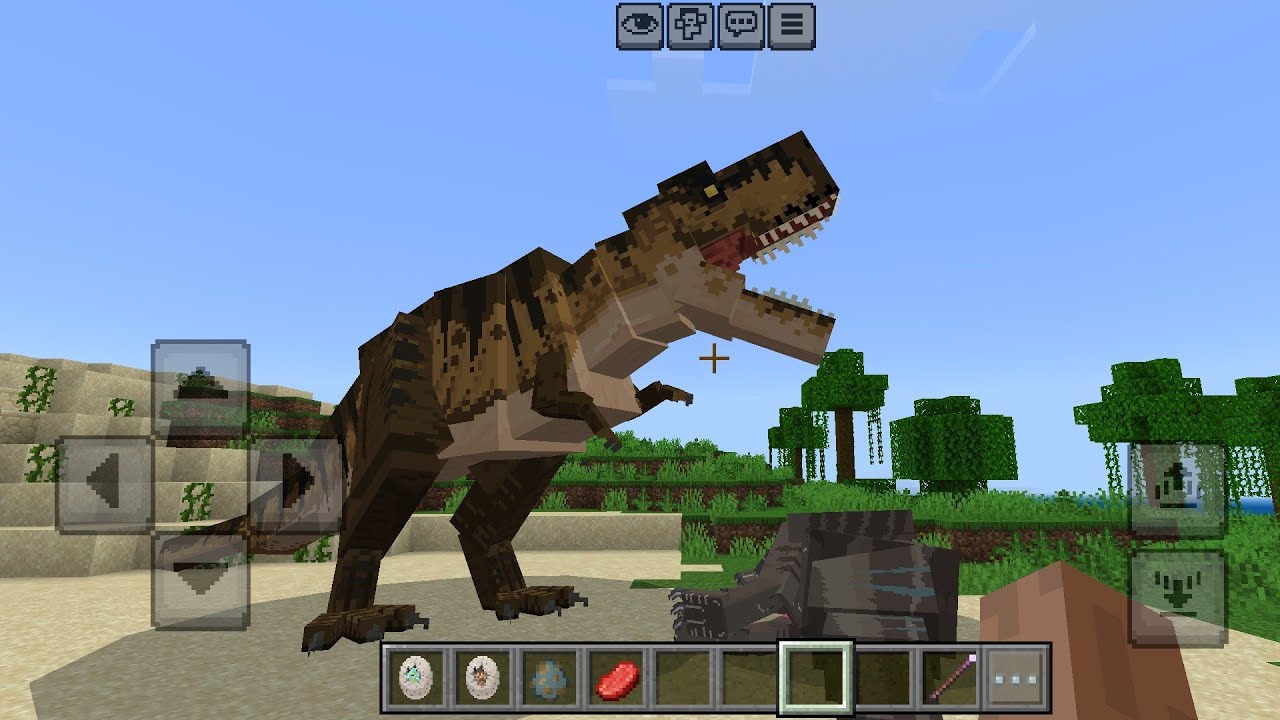 Minecraft Drex Game T-Rex Jurassic World Rebirth ADDON UPDATE in Minecraft PE - YouTube