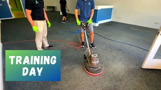 Brand New Guy Helps Dan & Cole with Heavily Soiled Commercial Carpet Cleaning; A1 Carpet Care
