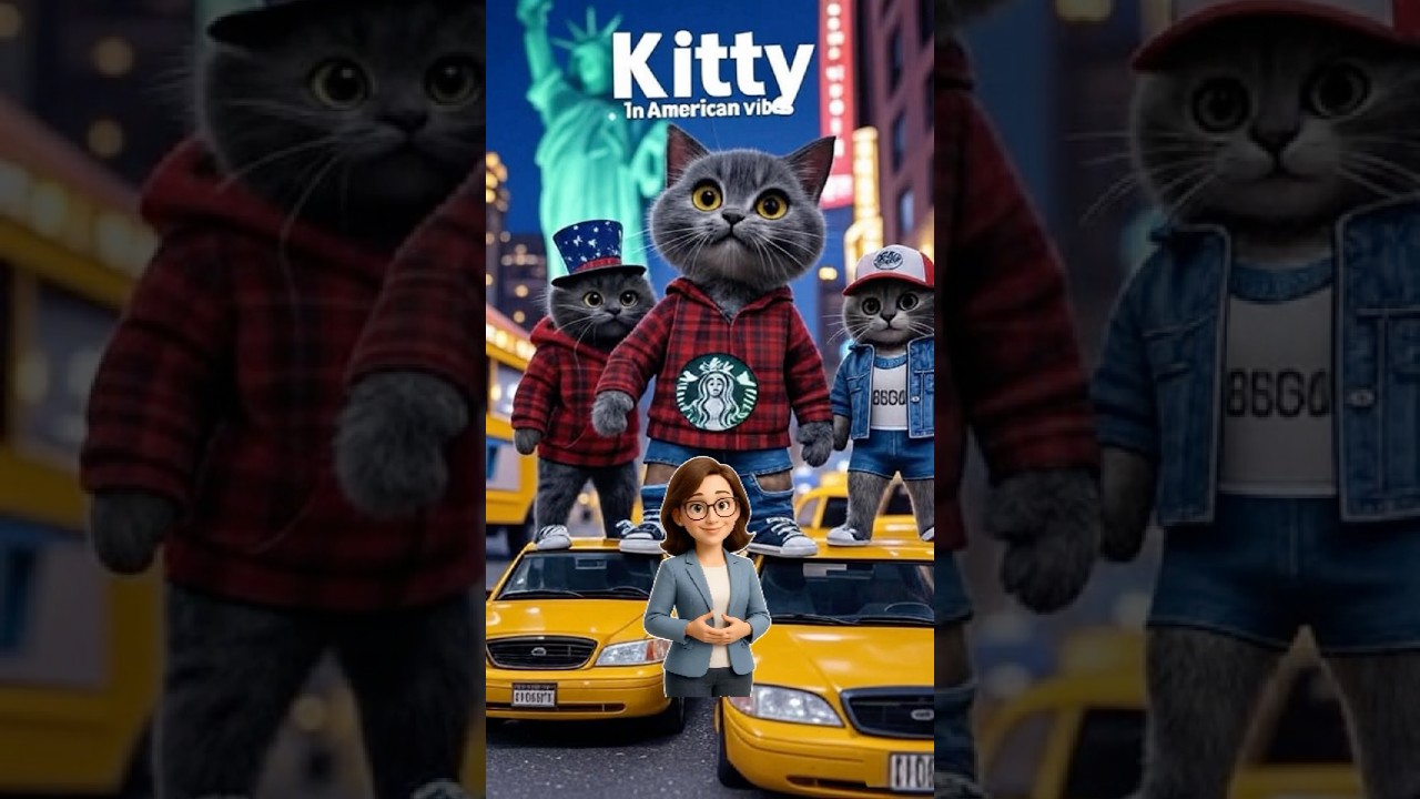 👉 Kitty in American Vibes | Night Adventure in New York | 