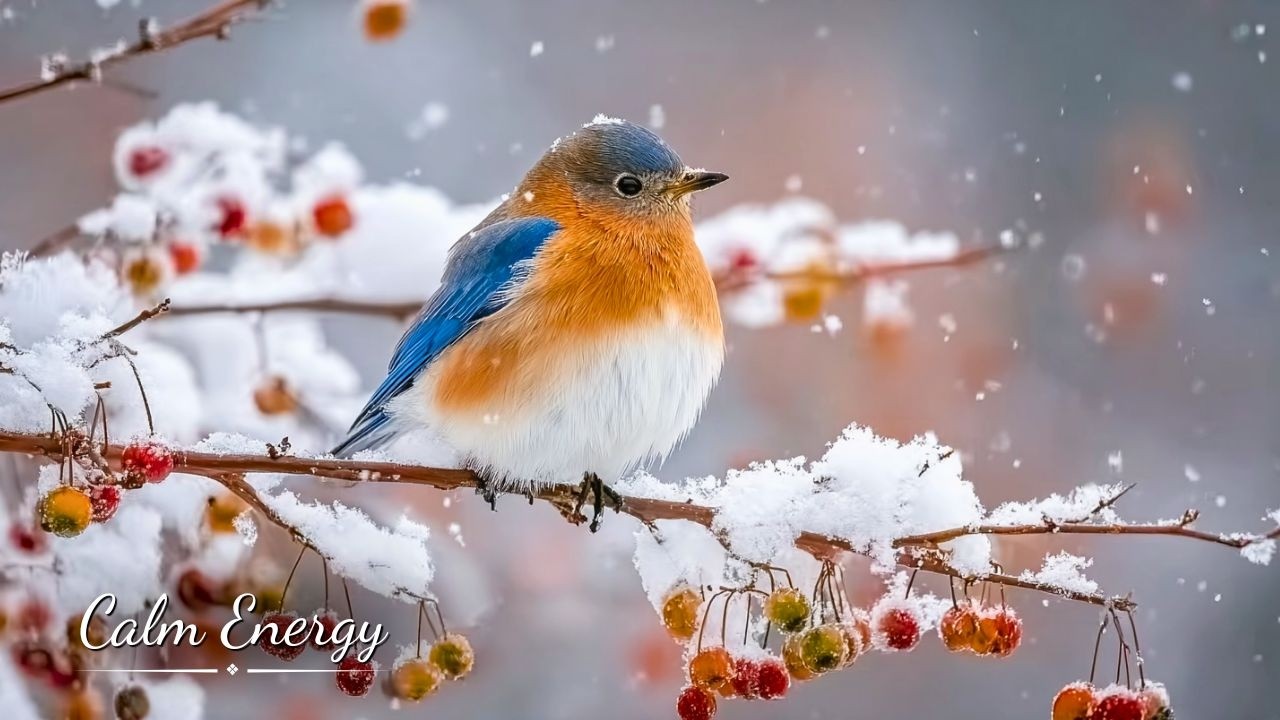 Morning Calmness ❄️ Bird Sounds and Relaxing Music to Alleviate Stress and Bring Peace to Your Mind