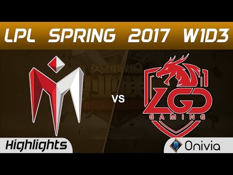 LGD vs IM Highlights Game 1 LPL Spring 2017 W1D3  LGD Gaming vs I May