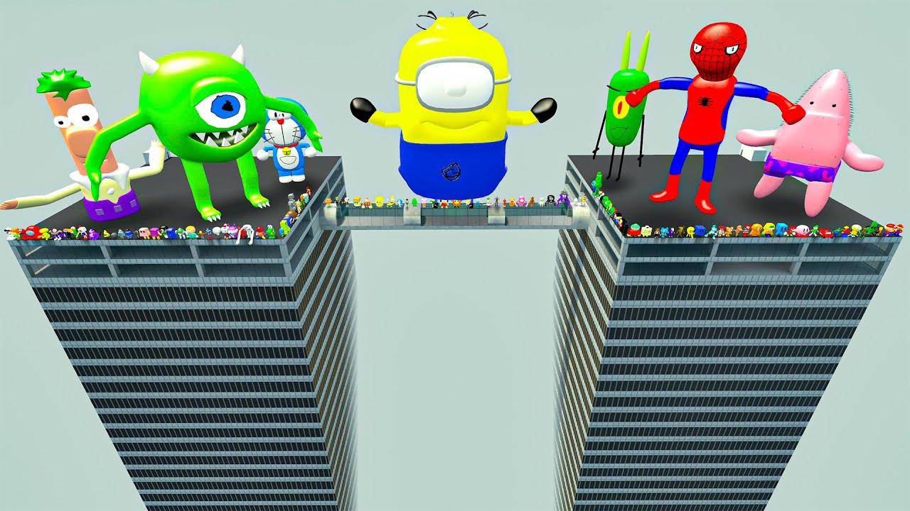 GMOD - BIG SKYSCRAPERS | SPARTAN KICKING & MEGA PUNCH ALL 3D SANIC CLONES MEMES! 3D NEXTBOTS