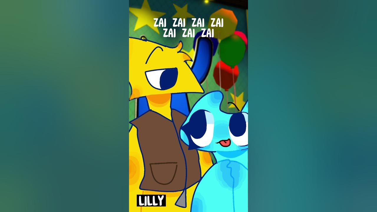 Zai Zai Meow Meme // Rainbow Friends Chapter 2 // Cyan and Yellow💙💛#