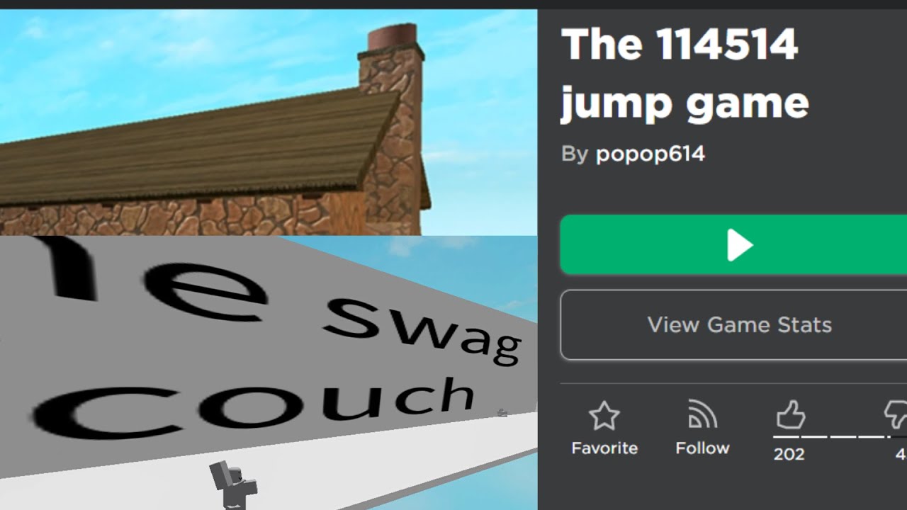 Making it to the swag couch using frog hopping in The 114514 jump game (patched)