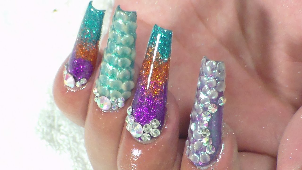 uñas acrilicas SIRENA 3D